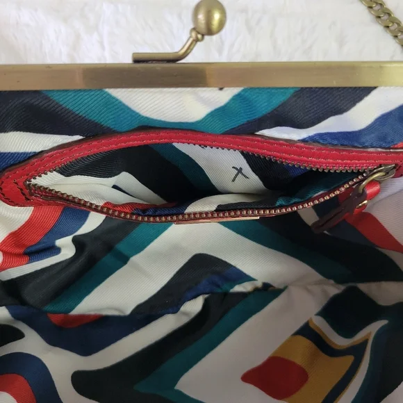 HAYDEN-HARNETT // ltd ed leather gold detail 3 kiss lock chain strap bag